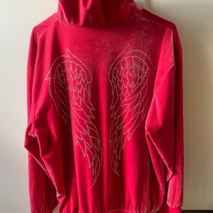 I am gia pink zip up hoodie